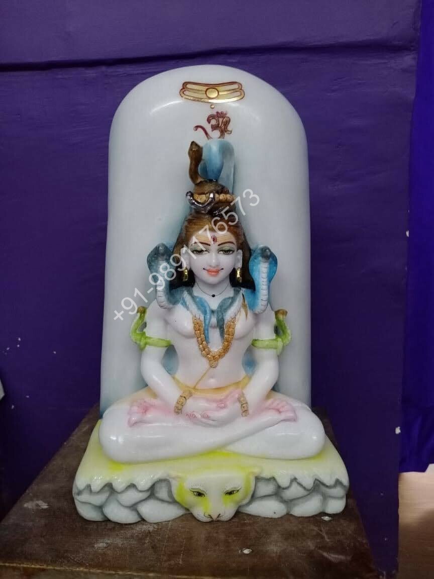 21 INCH SHIVA SHIVLING IN MARBLE